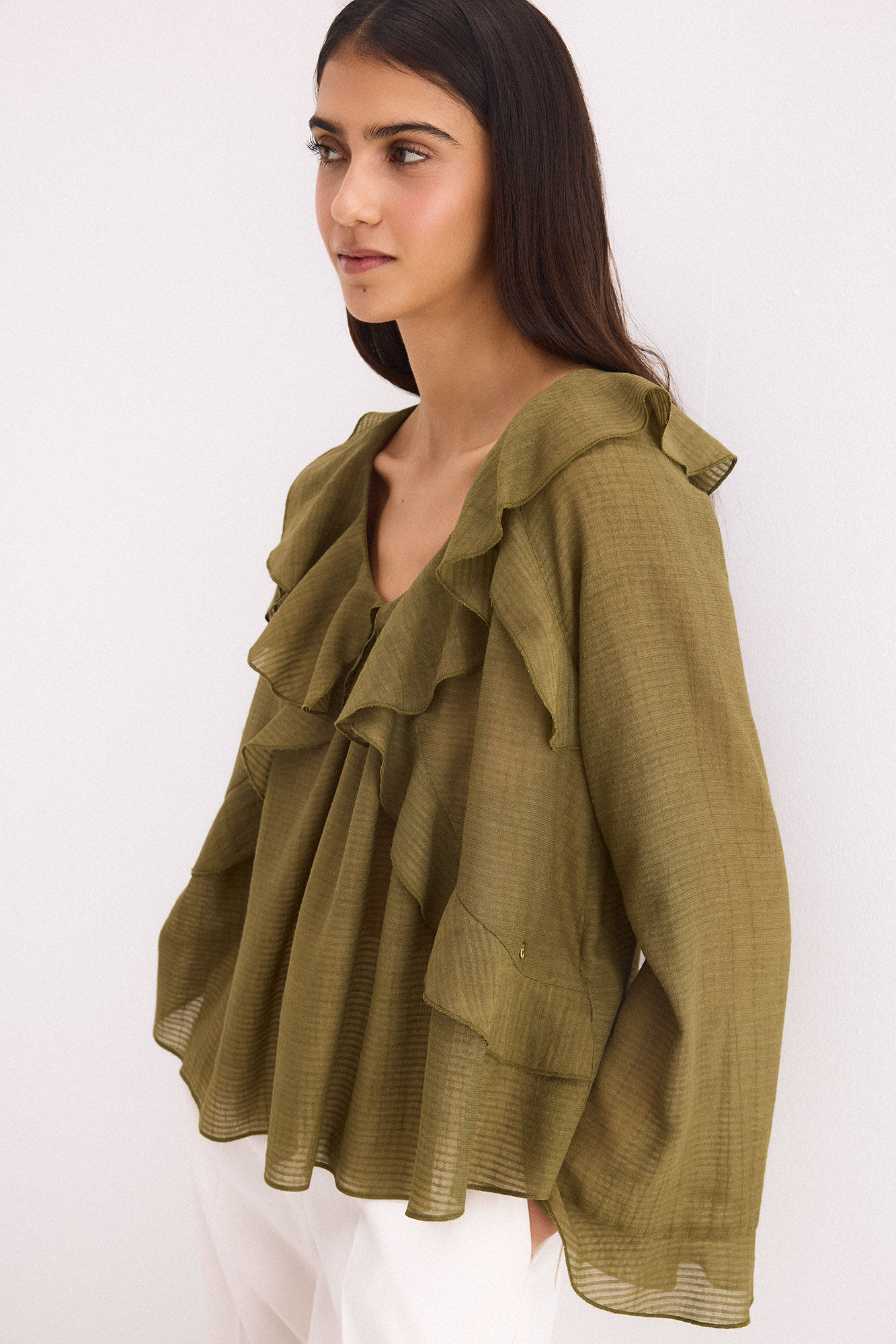 Pedro del Hierro Plain ruffled blouse