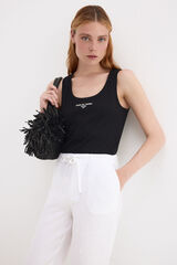 Pedro del Hierro Ribbed vest top Black