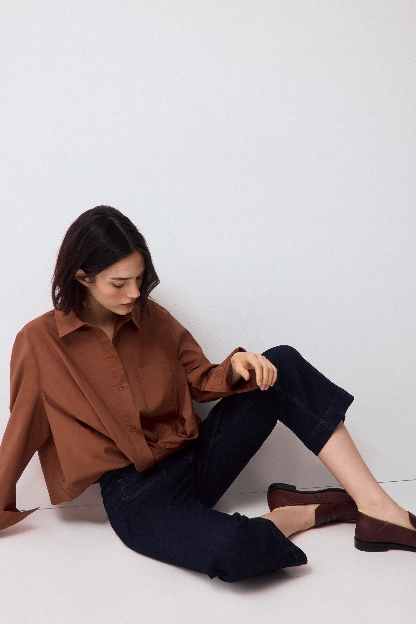 Pedro del Hierro Plain short shirt Brown