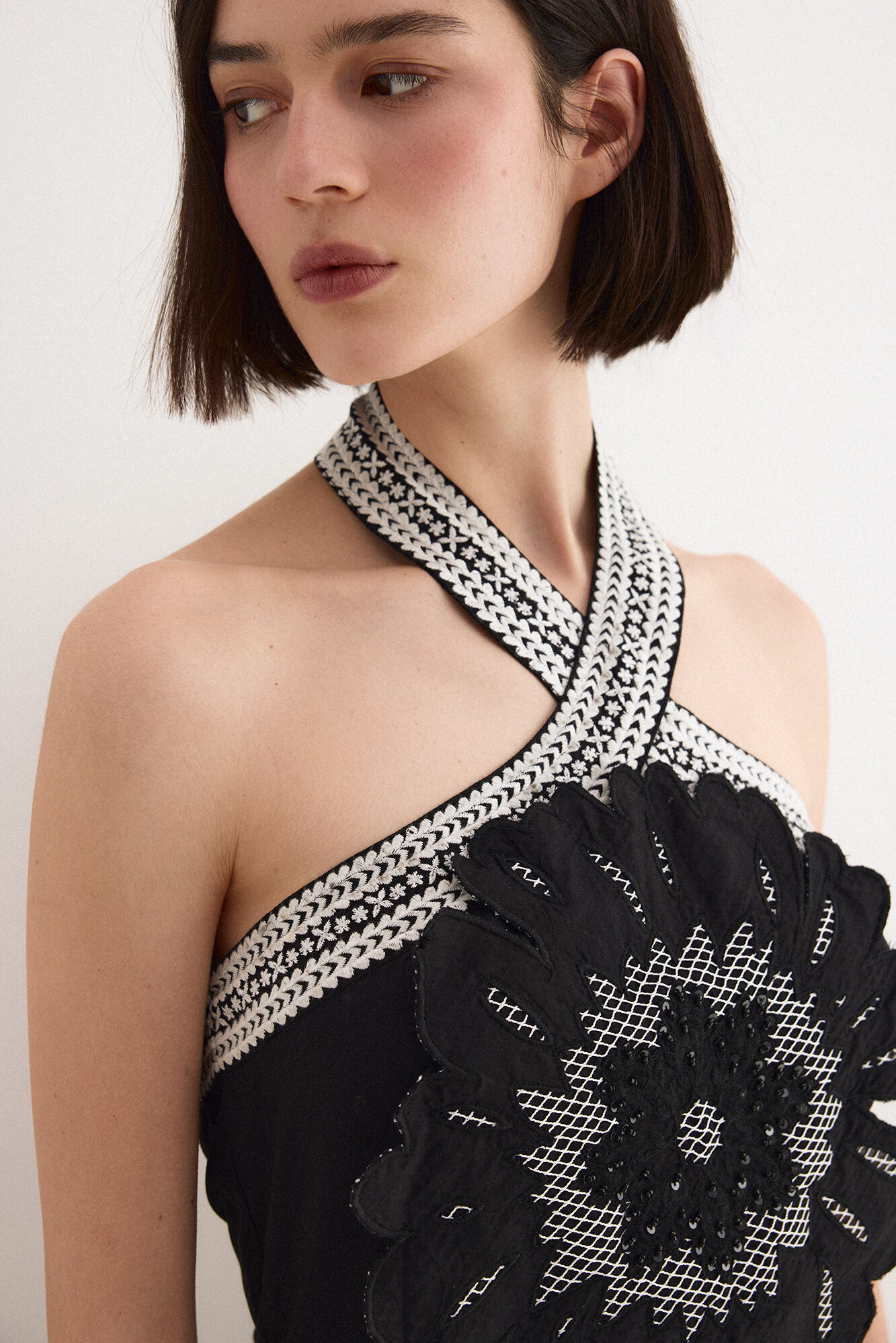 TFP by Tamara Falc&oacute; Embroidered flower dress