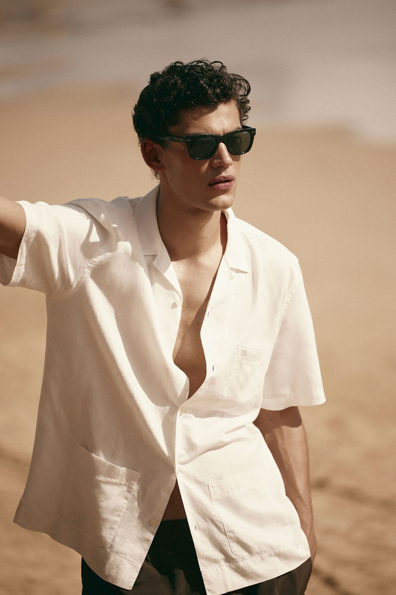 Pedro del Hierro Linen short sleeve Guayabera shirt