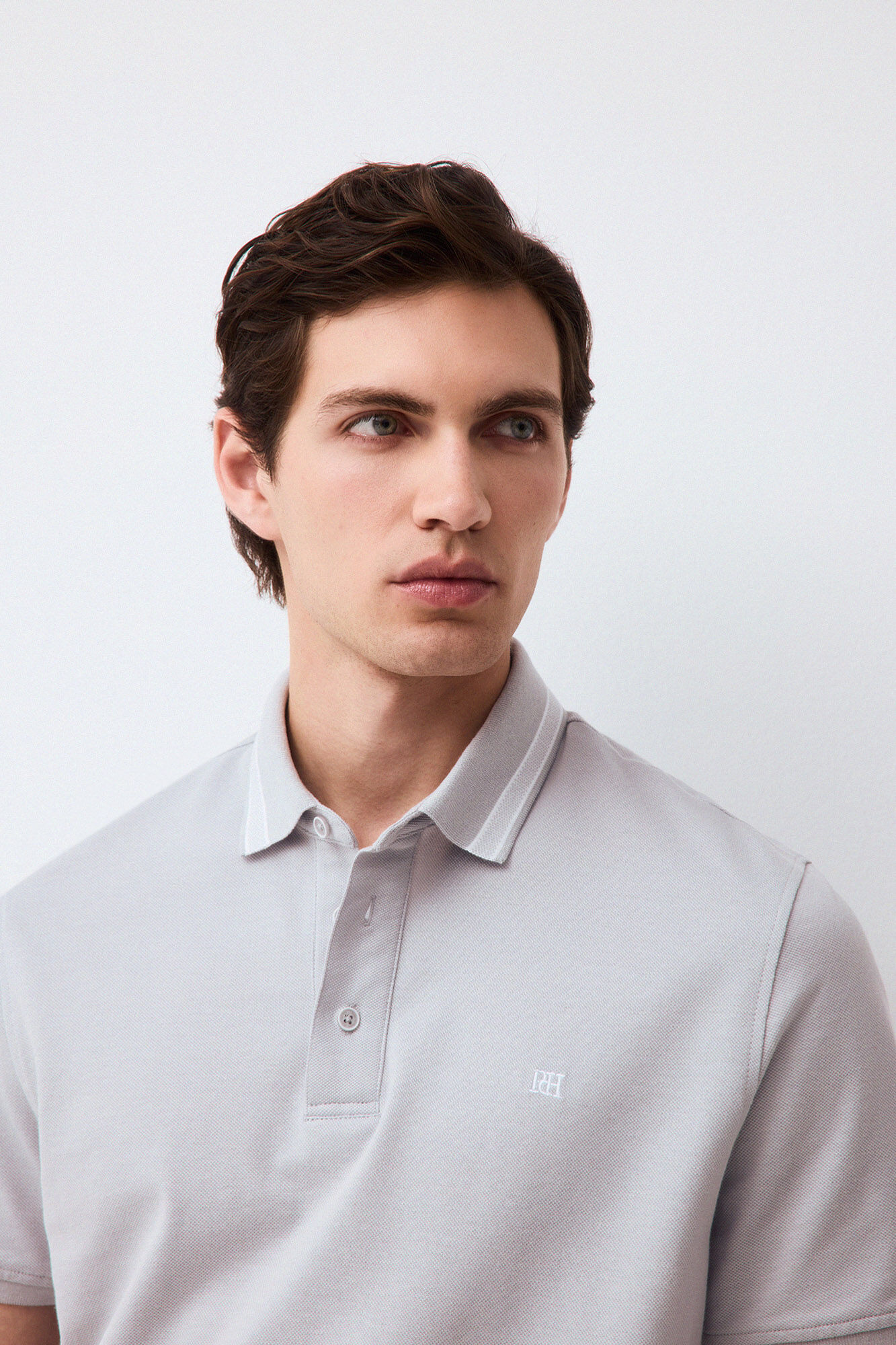 Pedro del Hierro Fancy collared polo shirt Grey