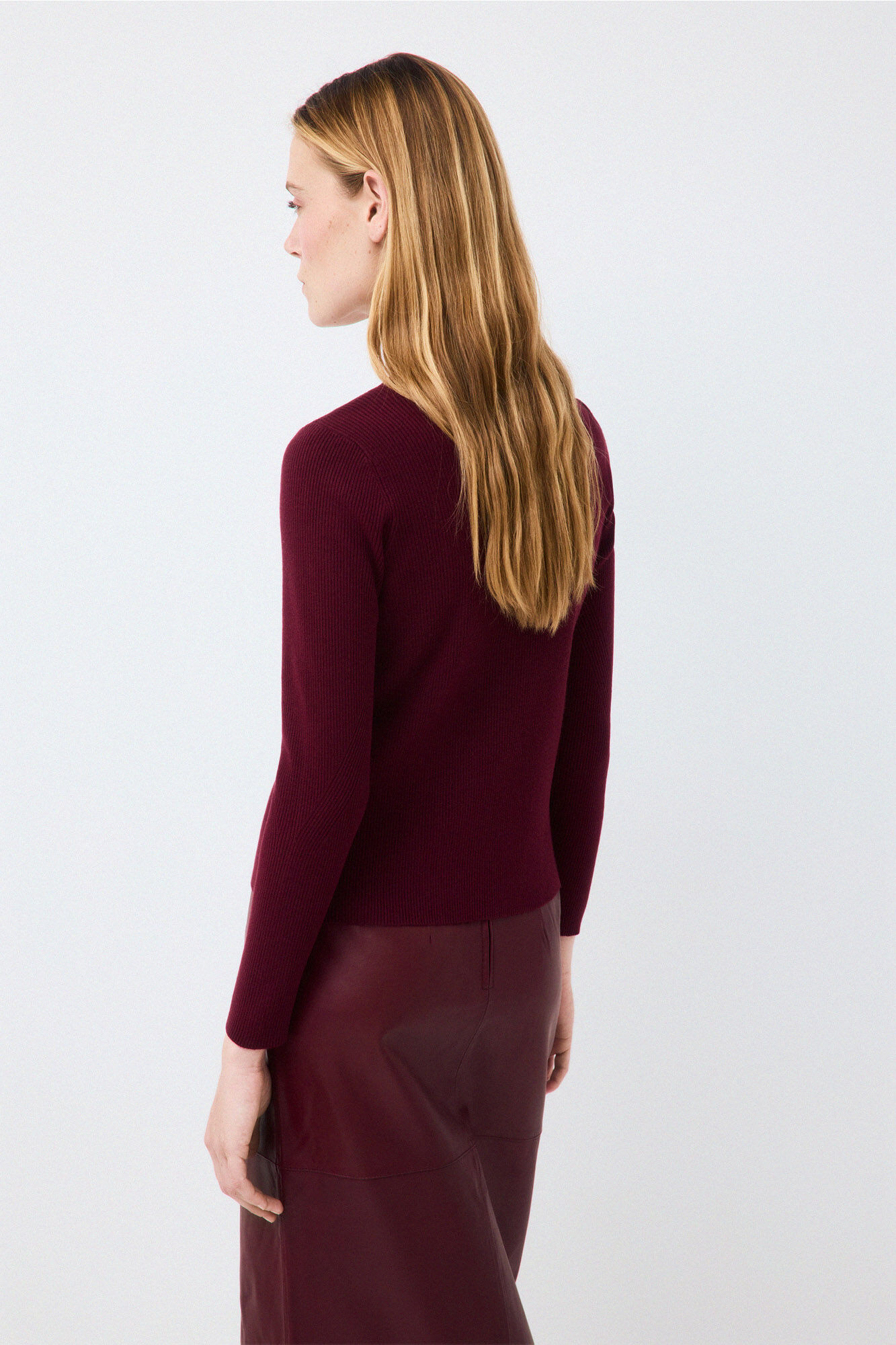 Pedro del Hierro Casaco canelado Bordeaux