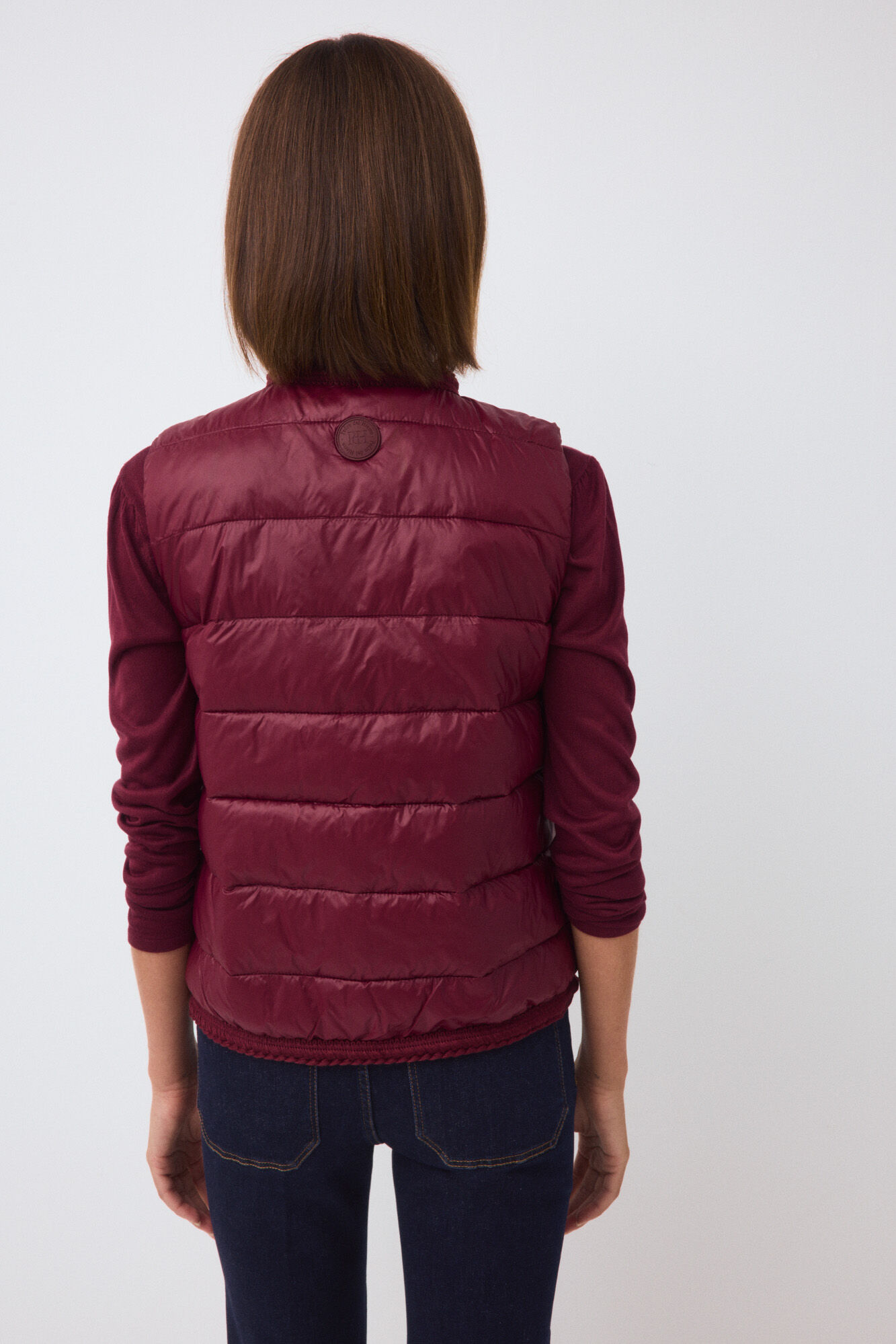 Pedro del Hierro Plain puffer gilet Burgundy