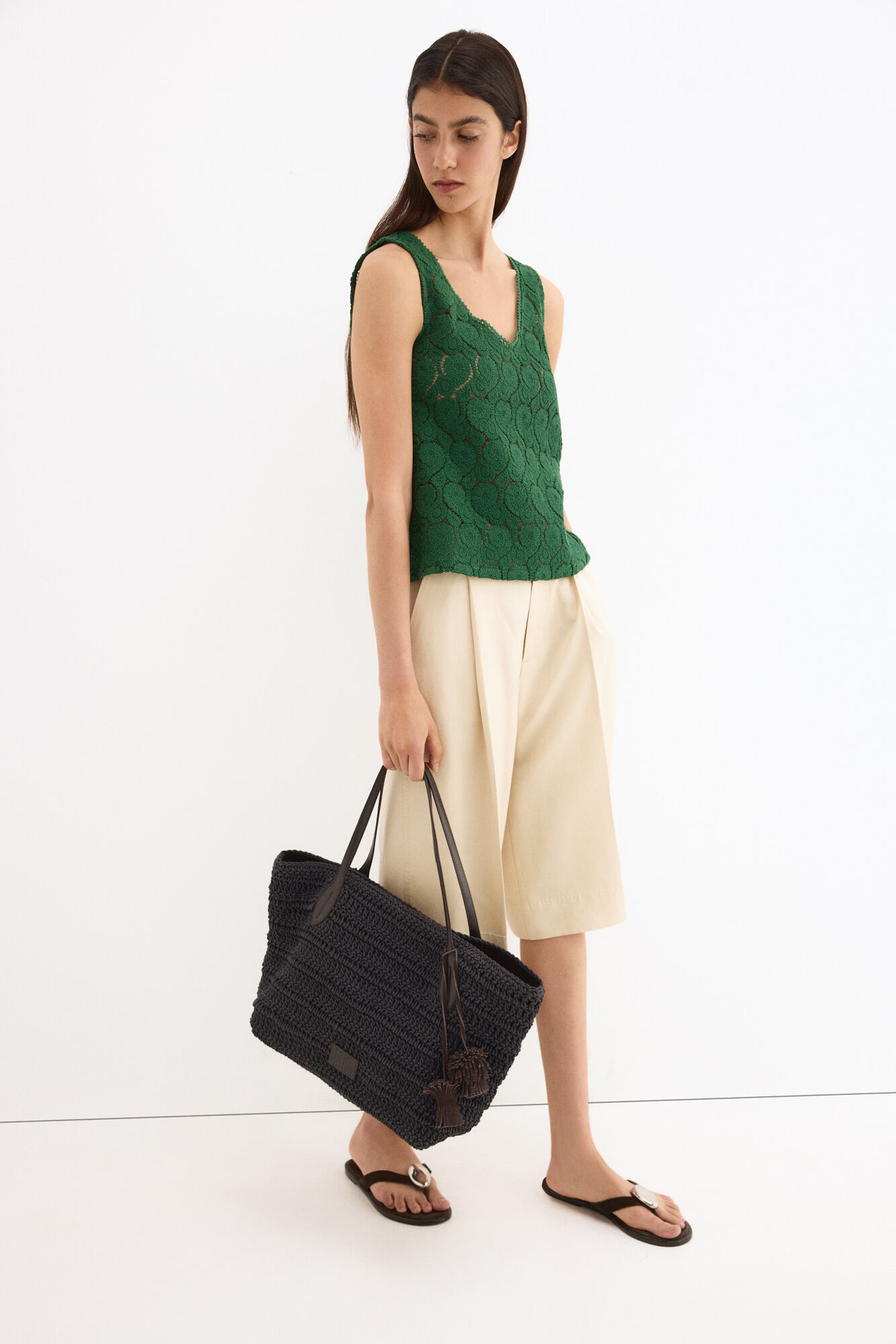 Pedro del Hierro Camiseta crochet sin mangas