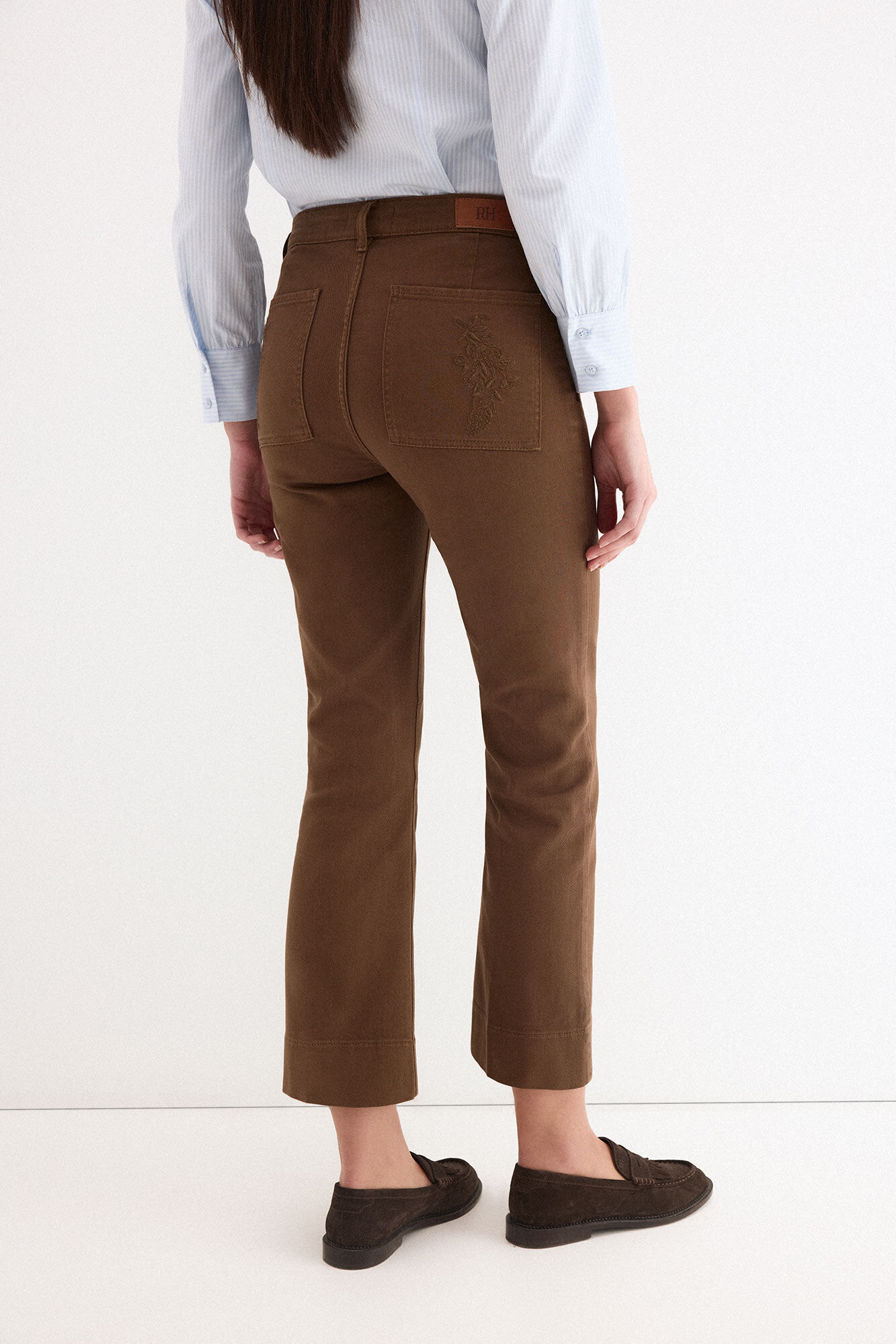 Pedro del Hierro Flare cropped jeans Brown