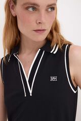 Pedro del Hierro Sleeveless contrast polo shirt Black