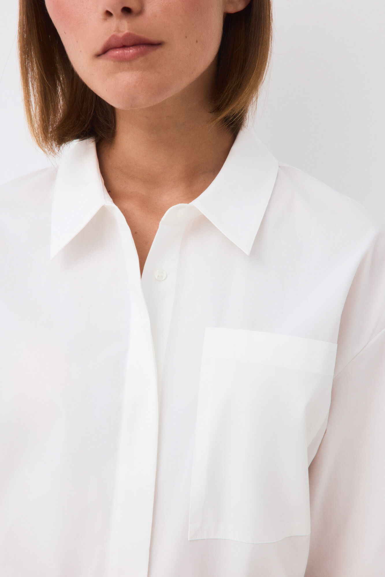 Pedro del Hierro Camisa folgada lisa Branco