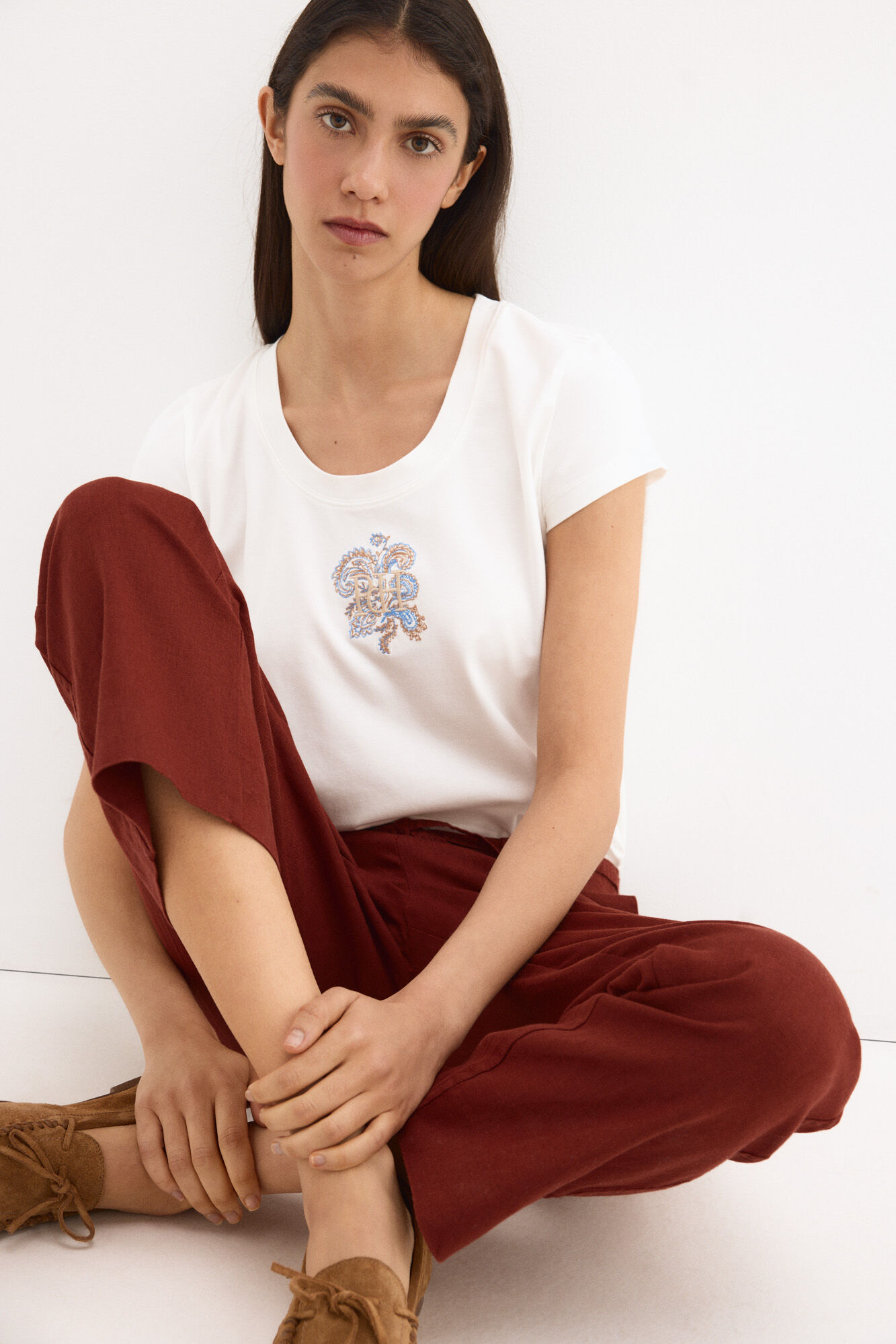 Pedro del Hierro Embroidered short sleeve T-shirt