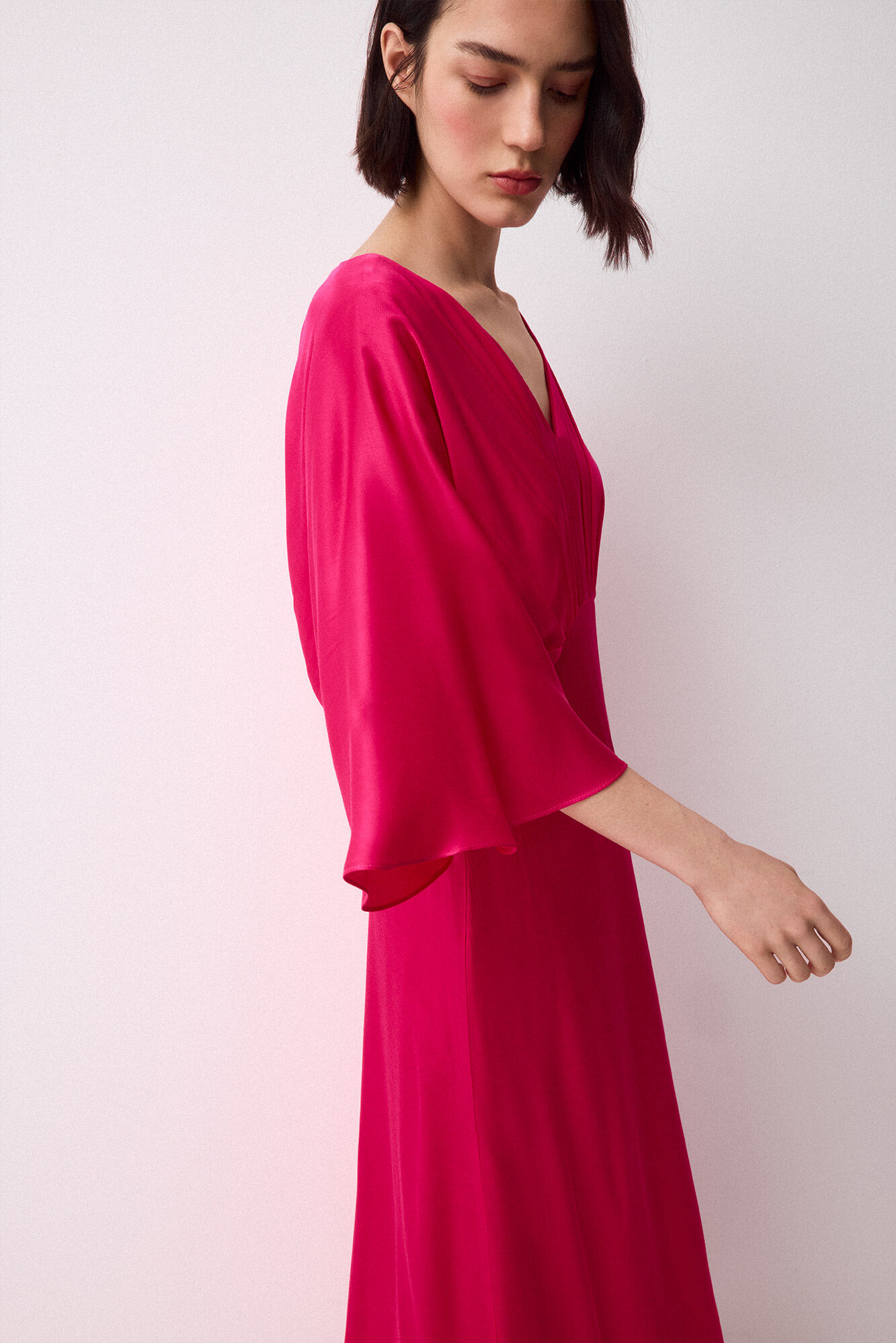 Pedro del Hierro Draped fluid sleeve dress Pink
