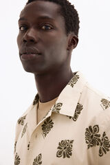Pedro del Hierro Printed short sleeve shirt Ecru