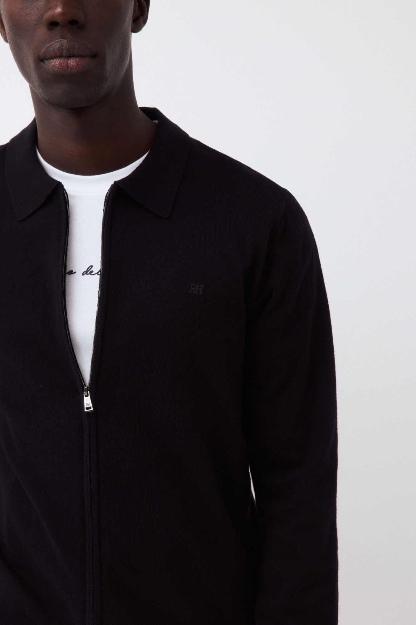 Pedro del Hierro Cotton silk cashmere zip fastening premium cardigan