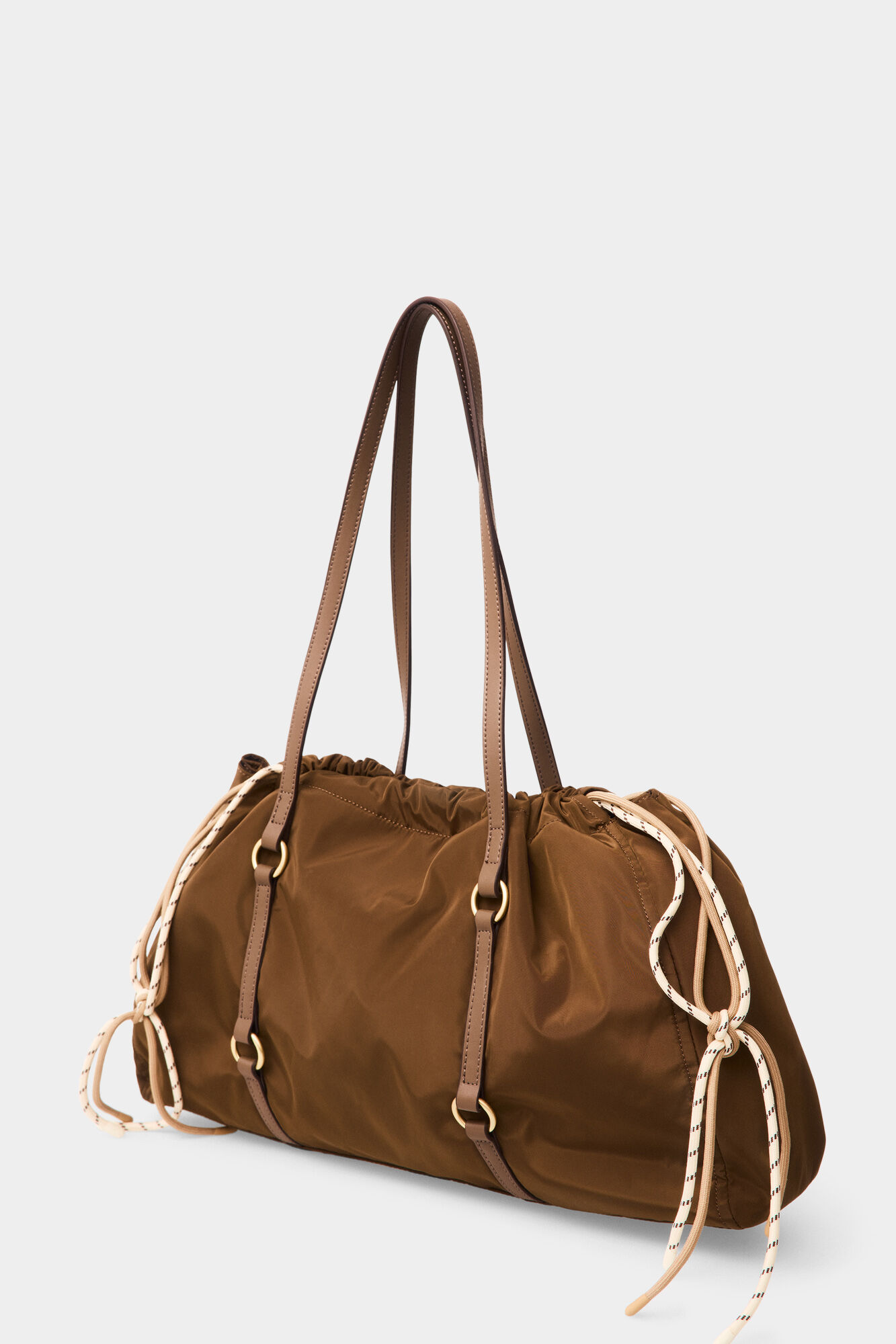 Pedro del Hierro Nylon double handle shopper bag Brown