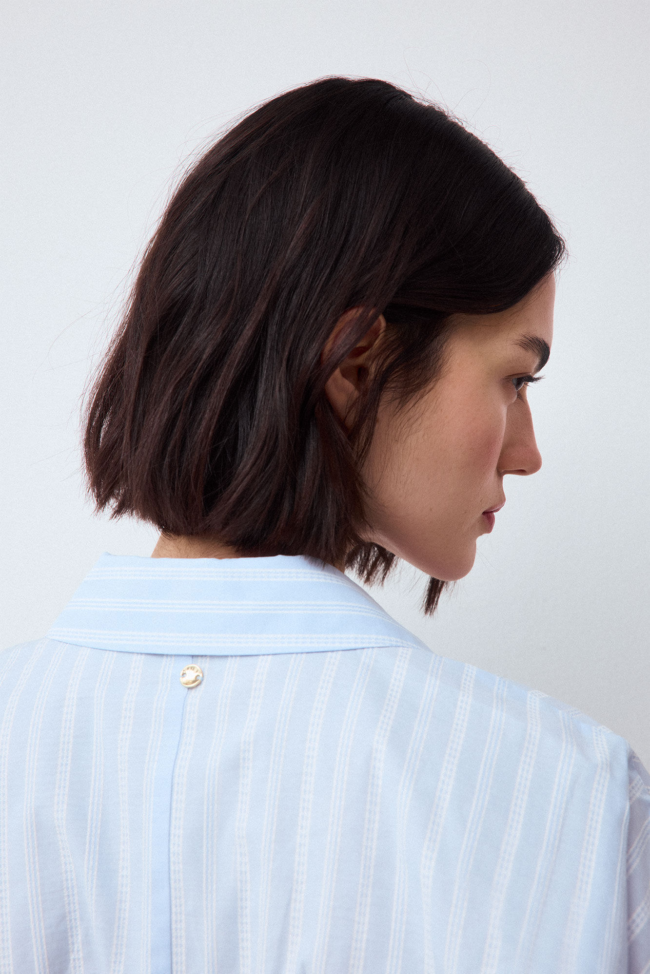 Pedro del Hierro Striped pintuck shirt Blue