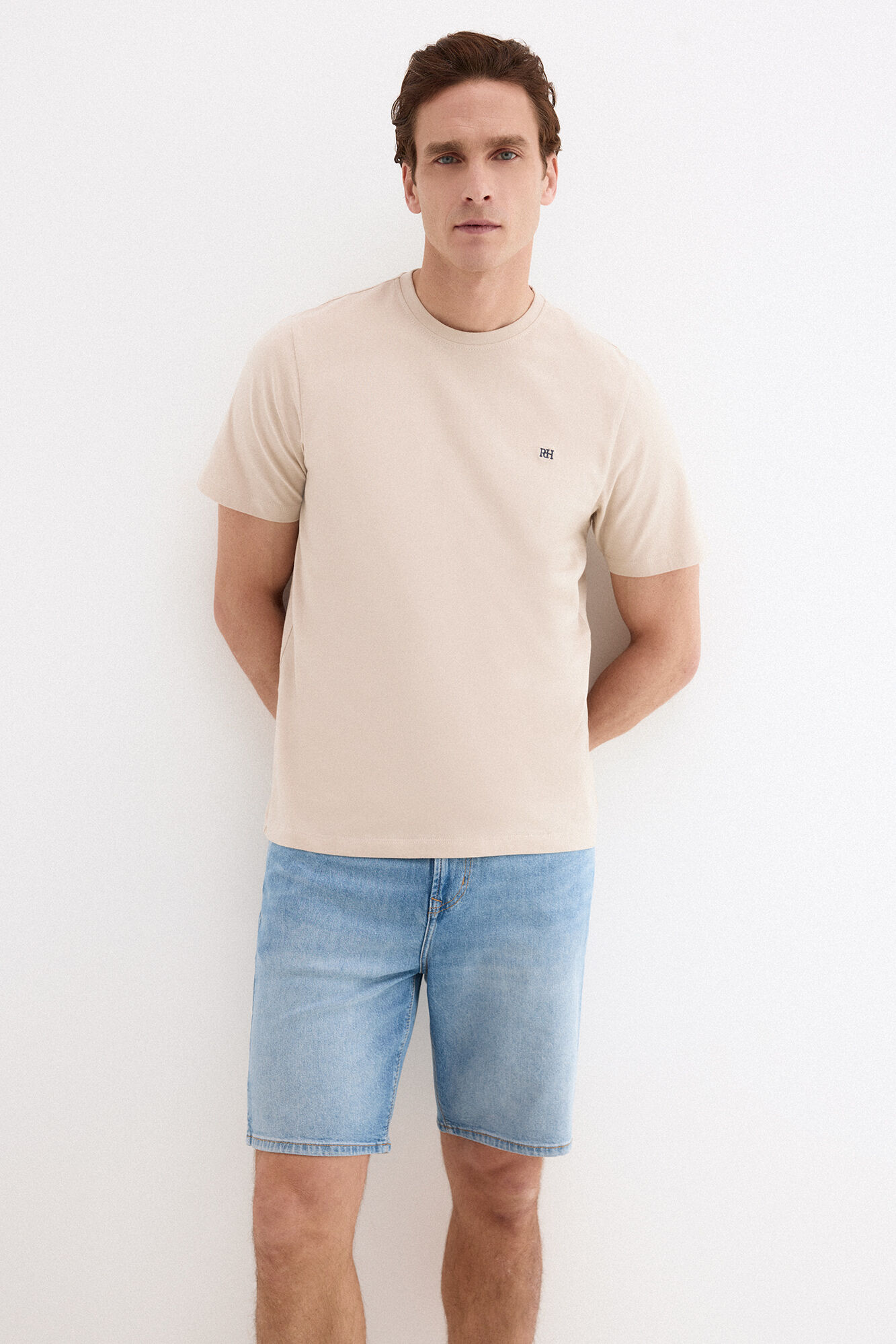 Pedro del Hierro Basic T-shirt Beige