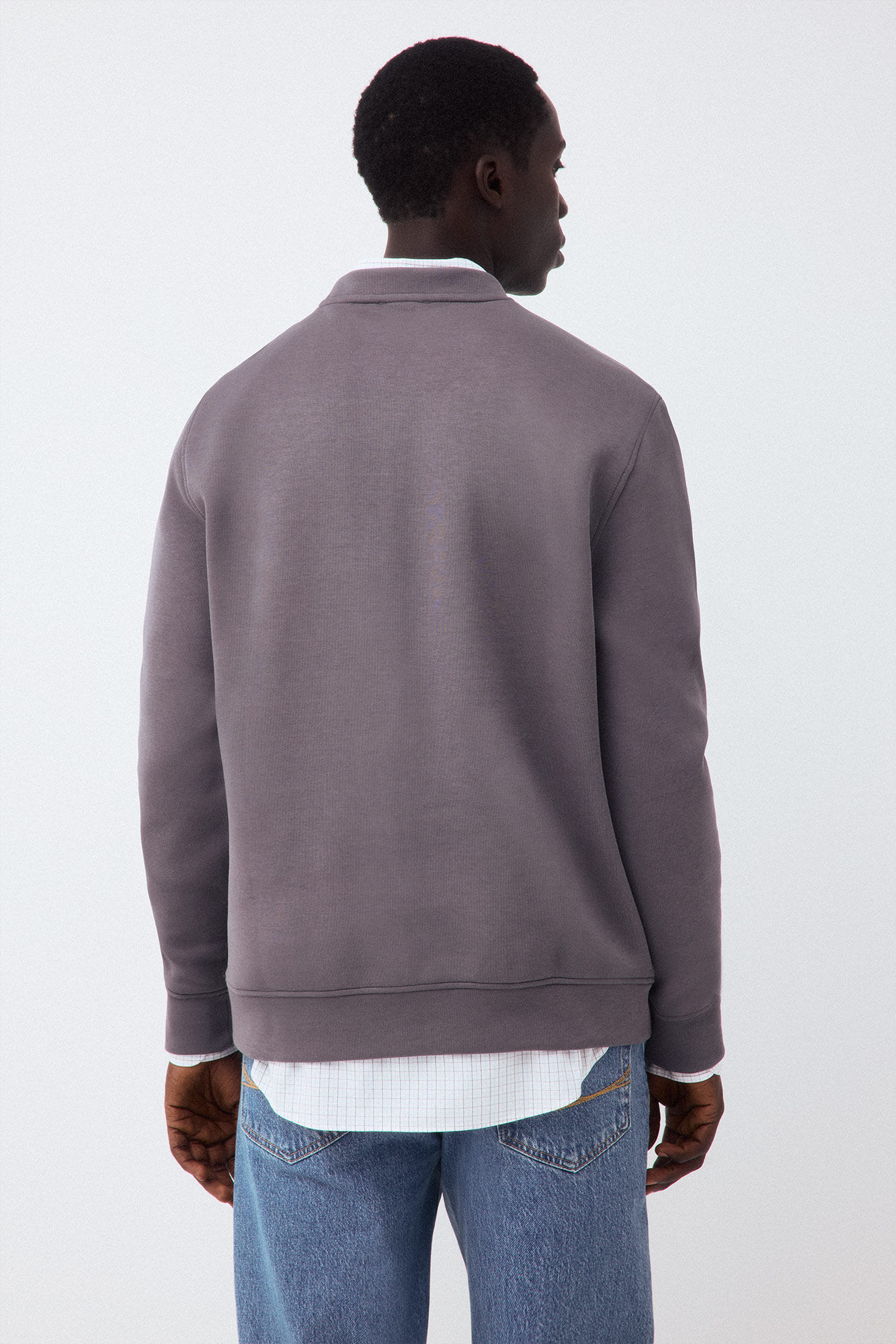 Pedro del Hierro Sweatshirt em neopreno gola caixa Cizento