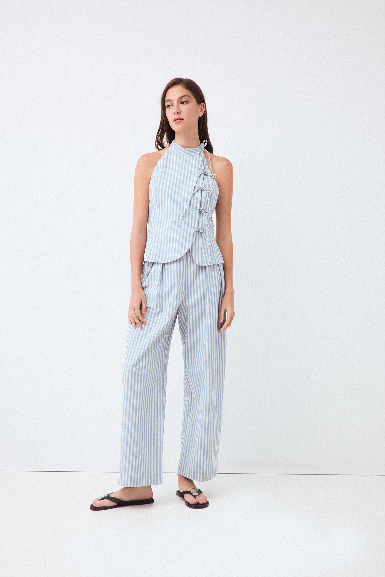 TFP by Tamara Falc&oacute; Striped straight trousers