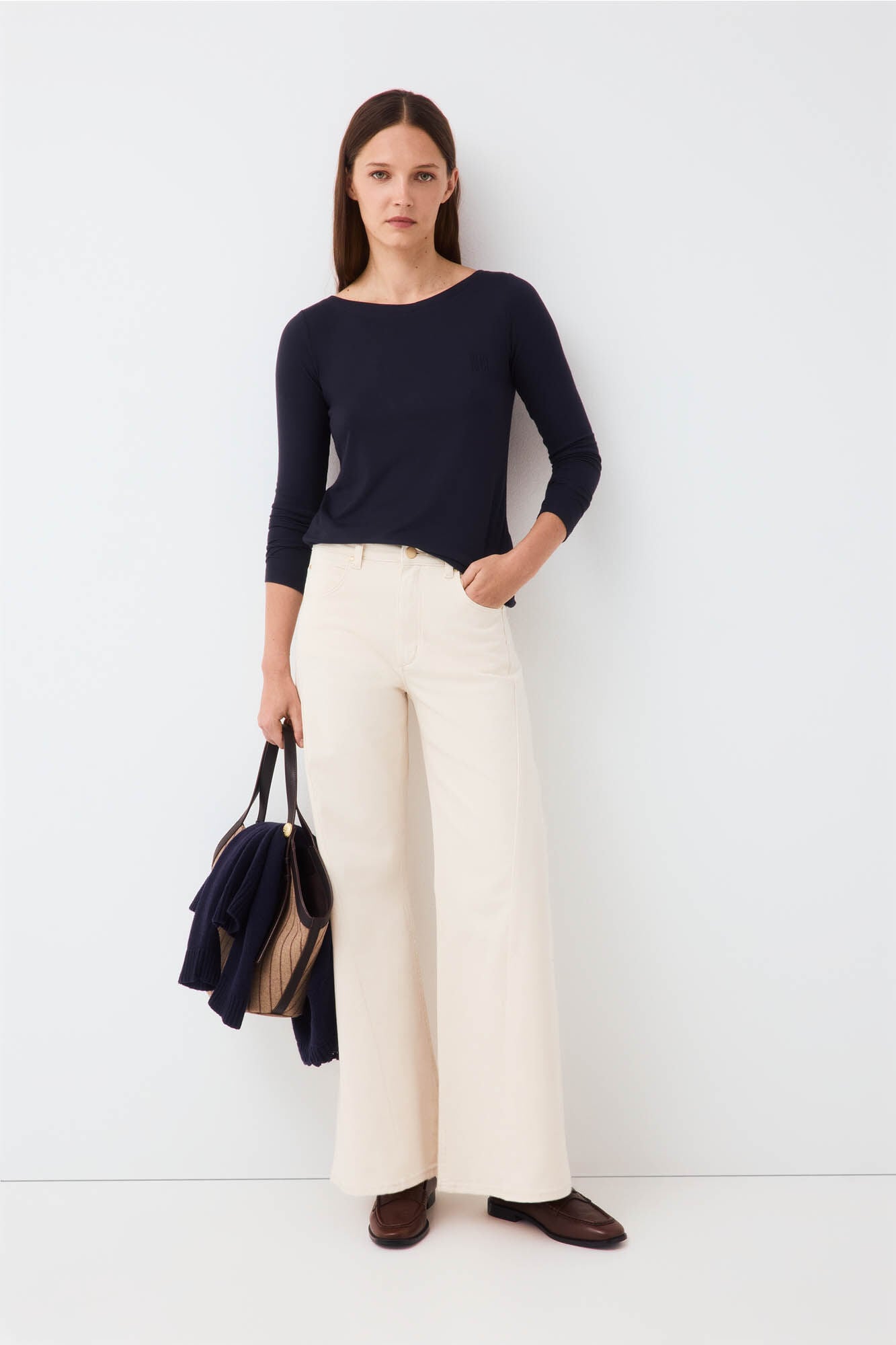 Pedro del Hierro T-shirt com gola barco Azul