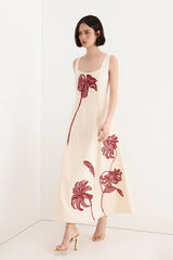 TFP by Tamara Falc&oacute; Floral embroidered dress Ecru