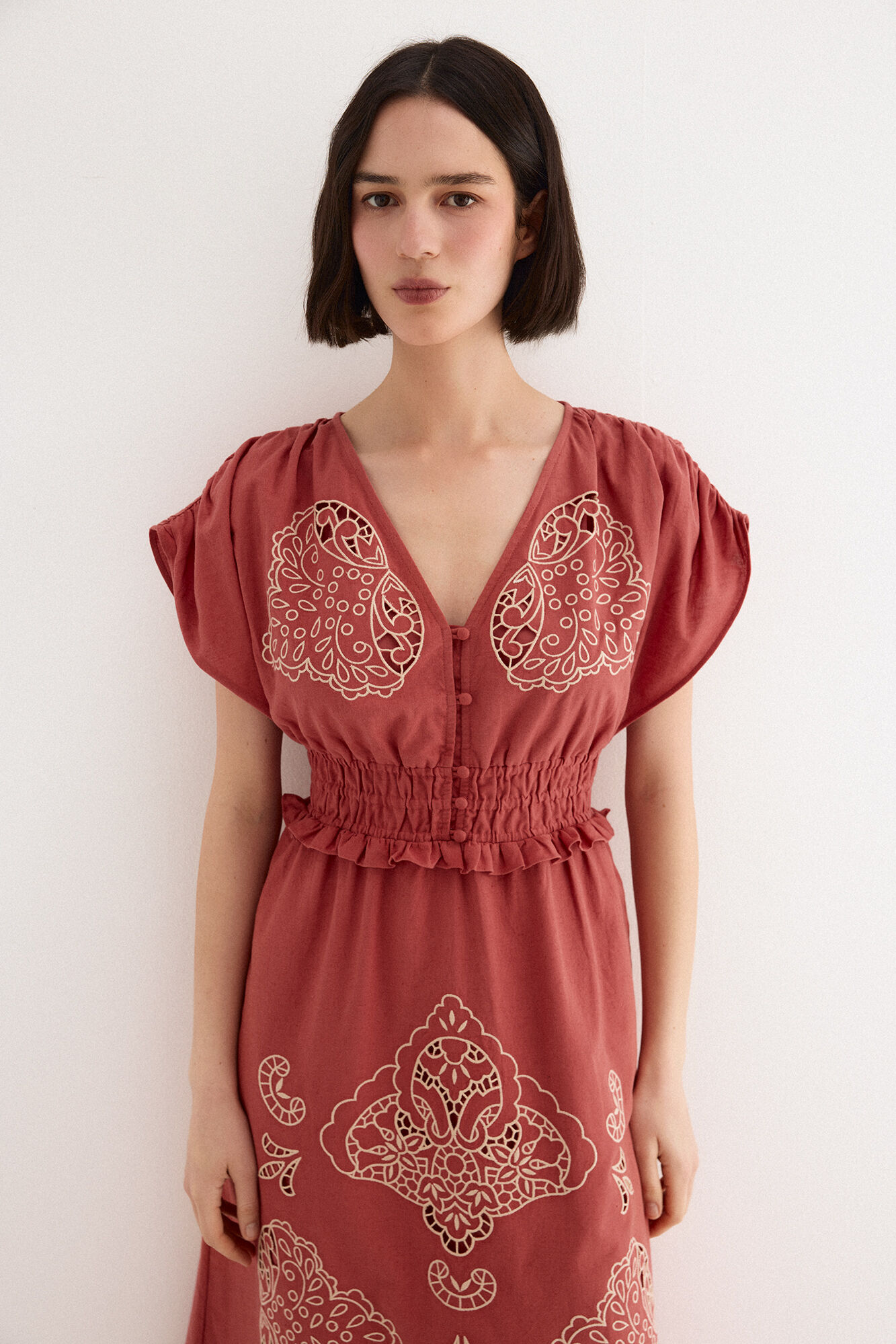 TFP by Tamara Falc&oacute; Embroidered dress Orange