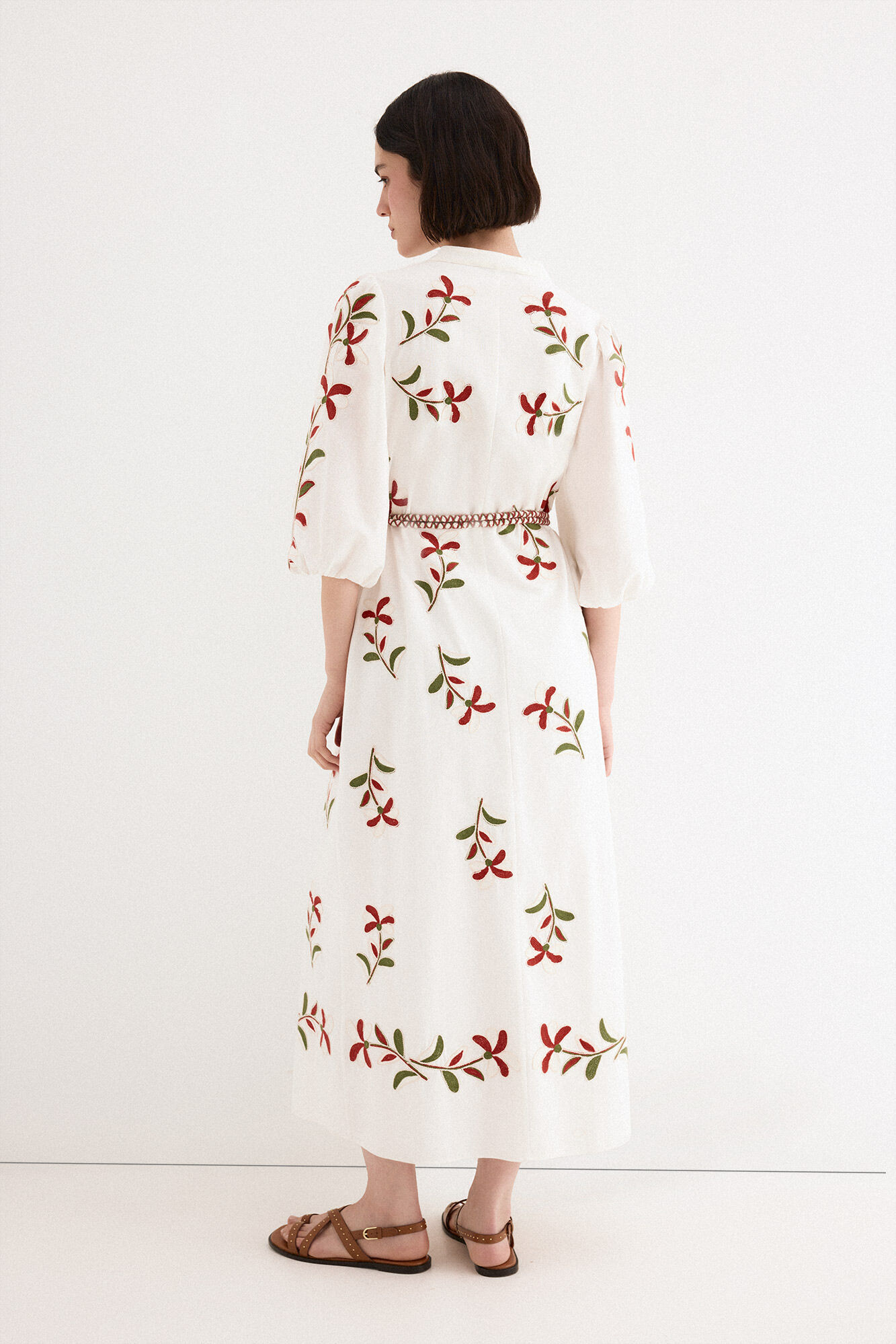 TFP by Tamara Falc&oacute; Embroidered shirt dress Ecru