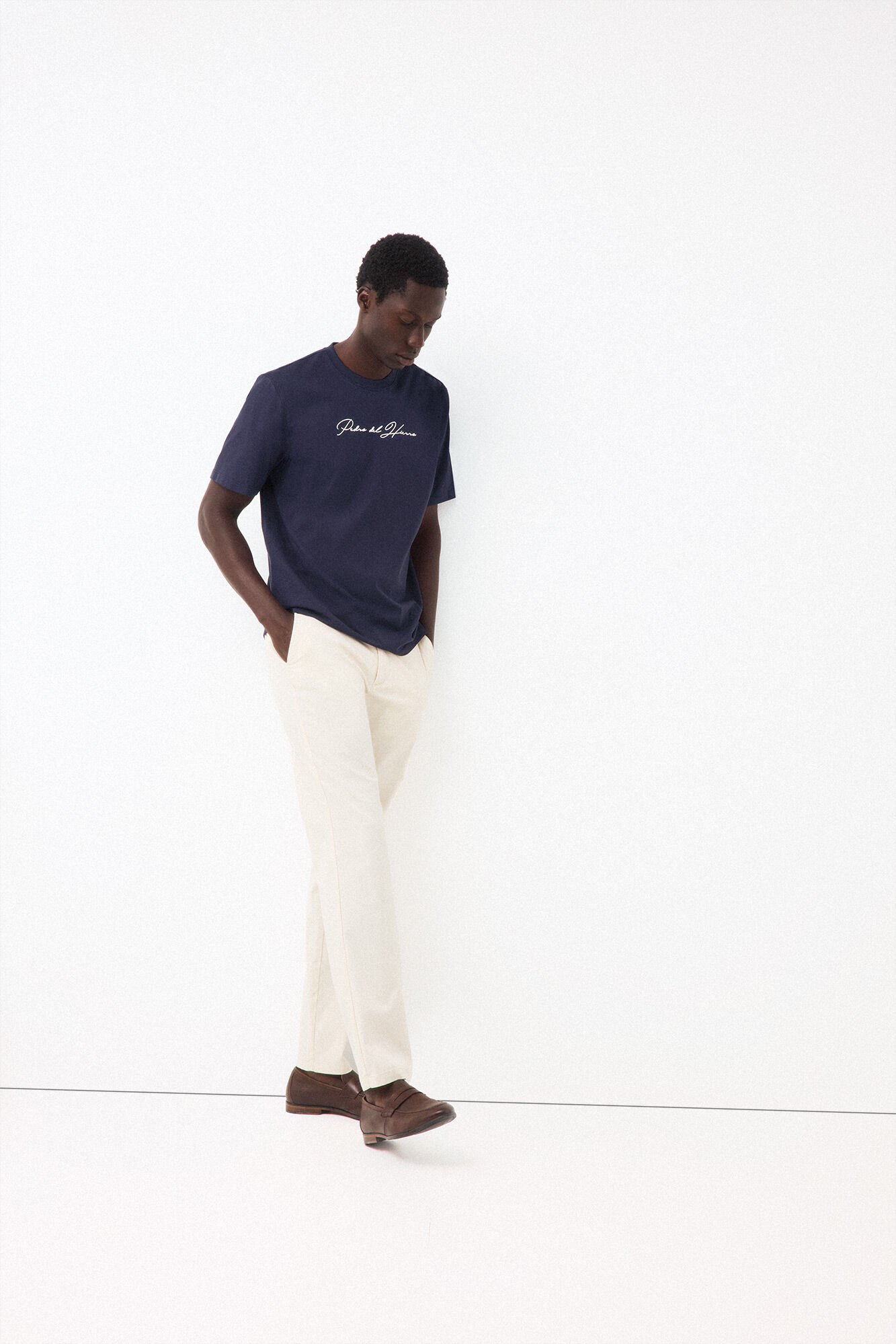 Pedro del Hierro T-shirt with logo and text Blue