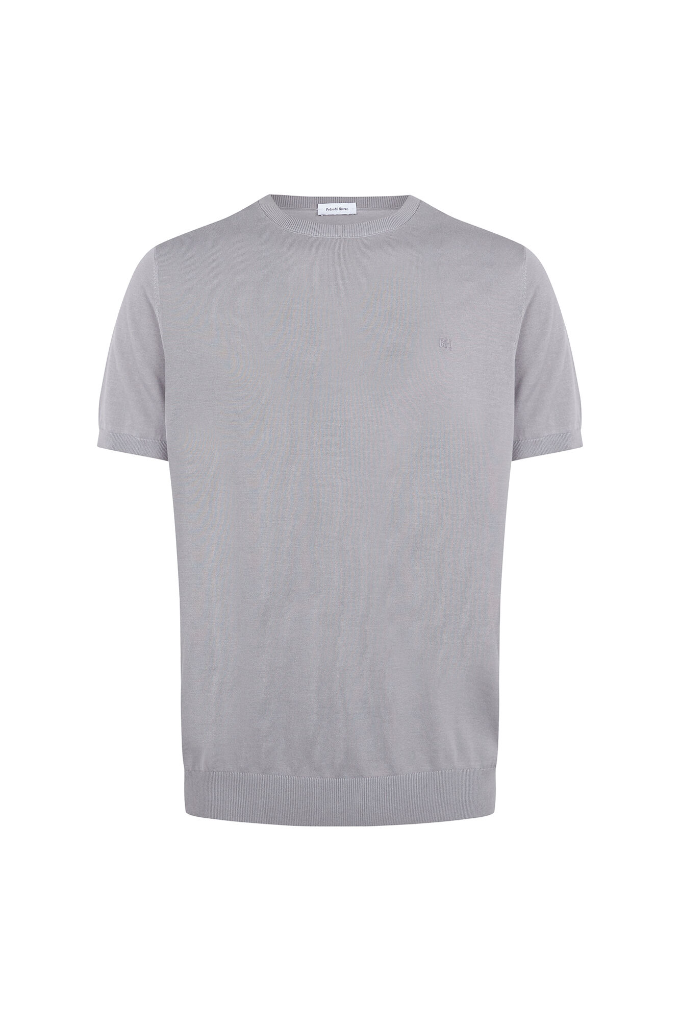 Pedro del Hierro Premium short sleeve cotton jersey T-shirt Grey