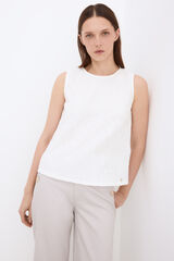 Pedro del Hierro Wrinkled fabric sleeveless top White
