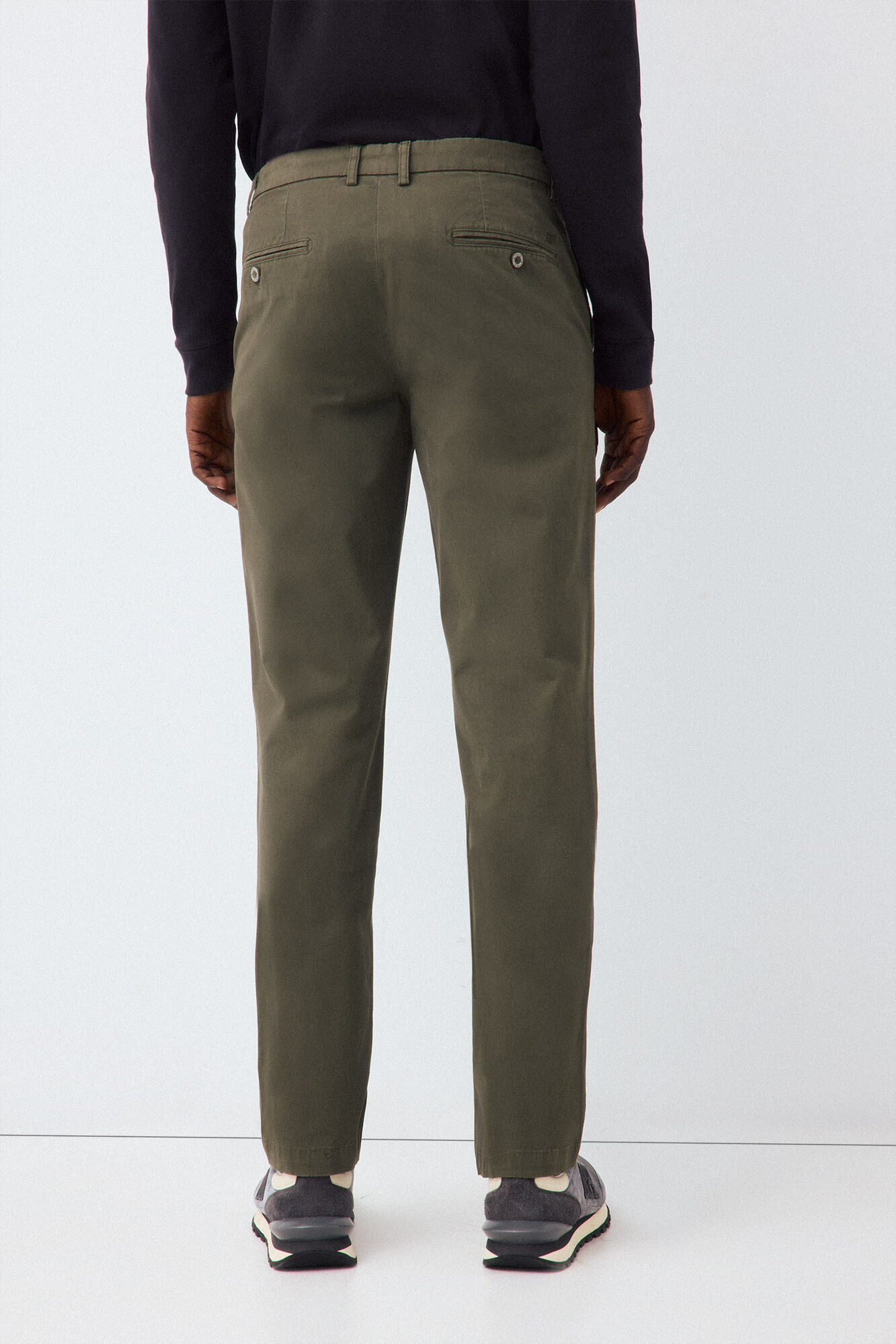 Pedro del Hierro Vestido chino twill leve regular Verde