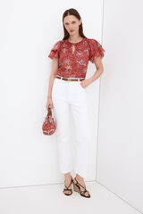 Pedro del Hierro Basic straight capri jeans White