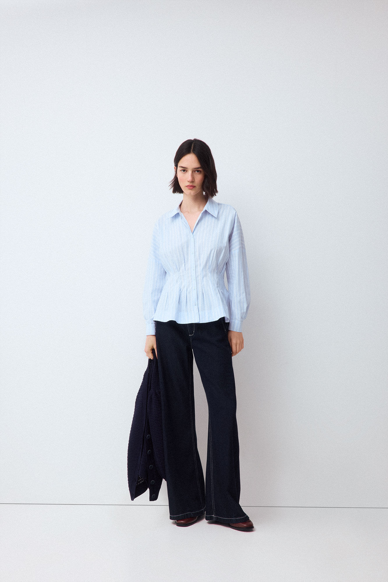 Pedro del Hierro Striped pintuck shirt
