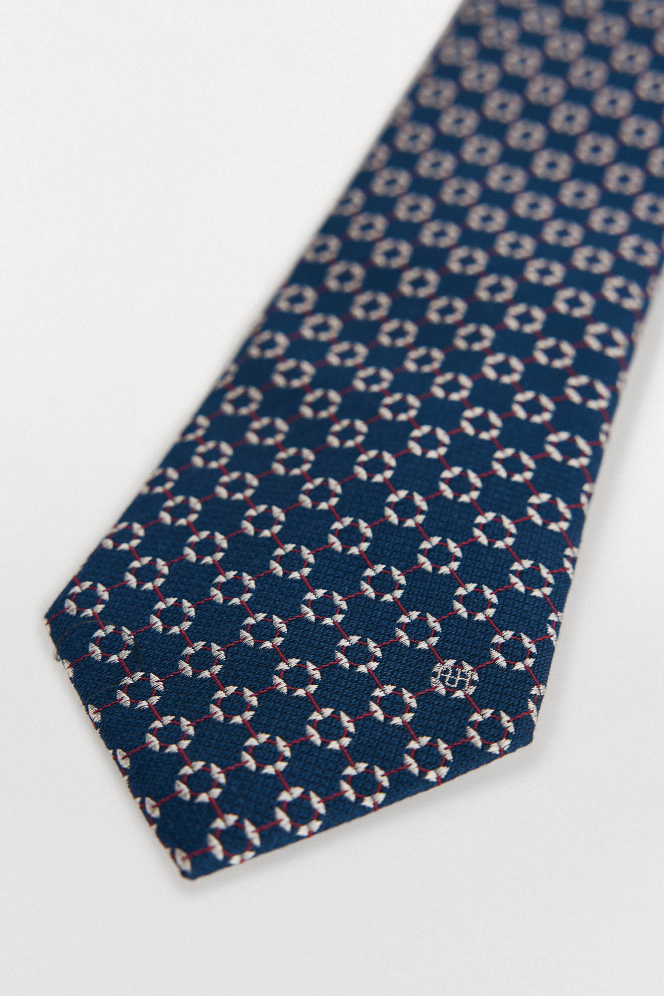 Pedro del Hierro Natural silk tie Blue