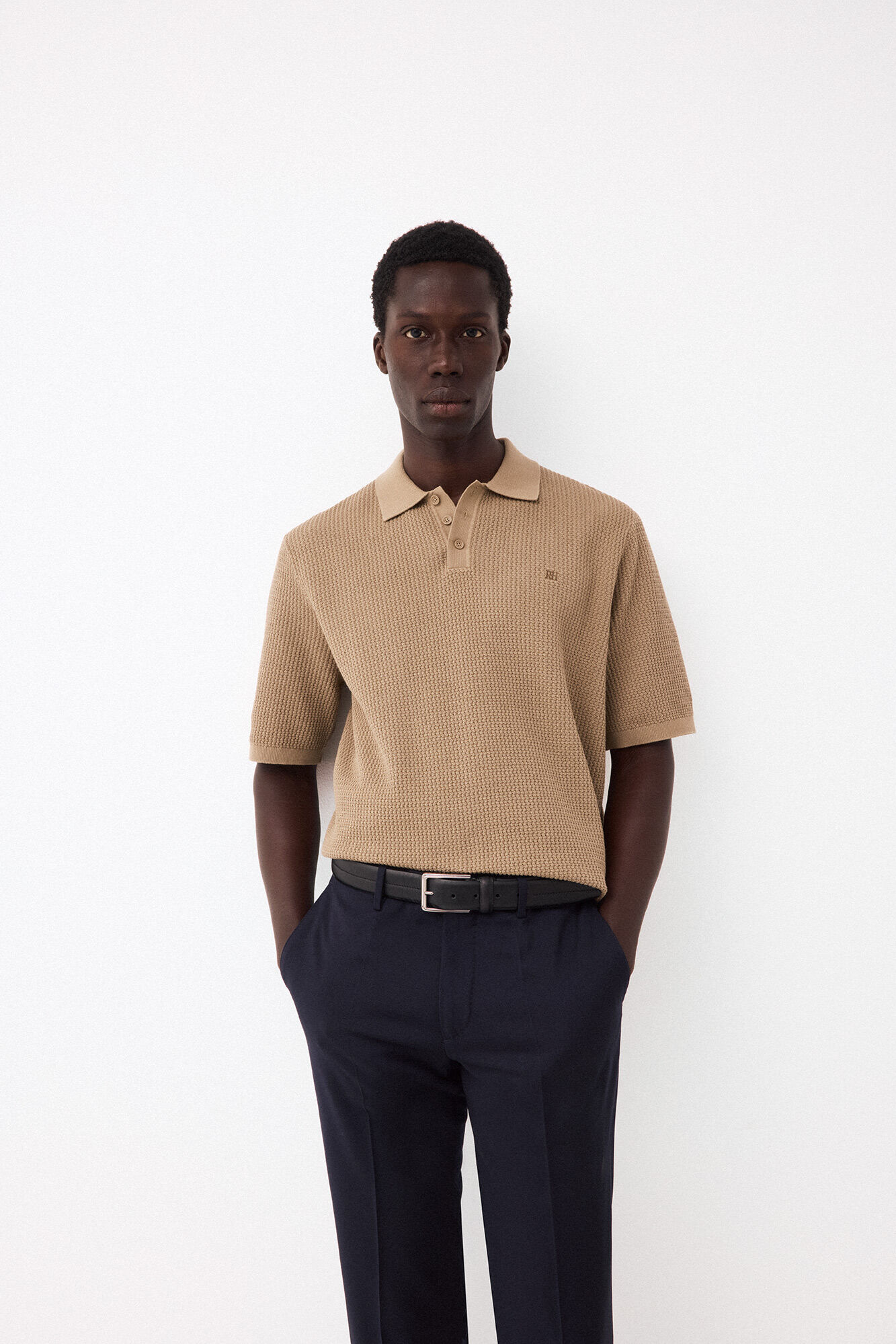 Pedro del Hierro Premium short-sleeved knit polo shirt