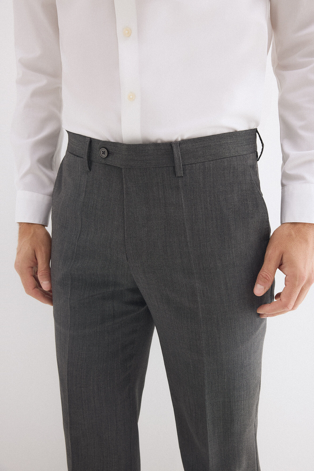 Pedro del Hierro Canvas slim bi-stretch trousers Grey