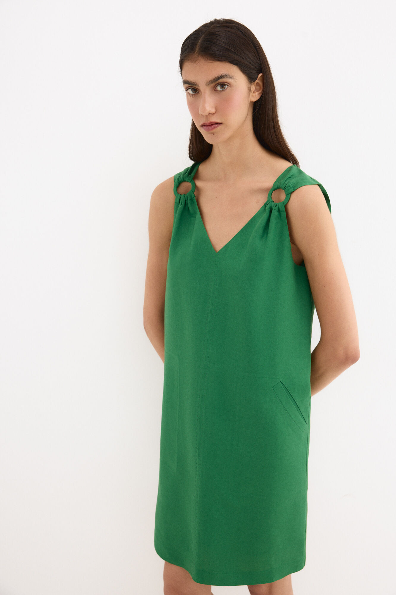 Pedro del Hierro Linen short tunic Green