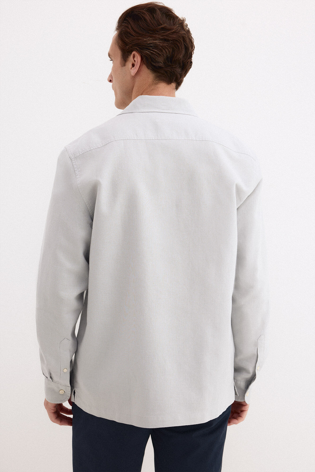Pedro del Hierro Linen cotton long sleeve shirt Grey