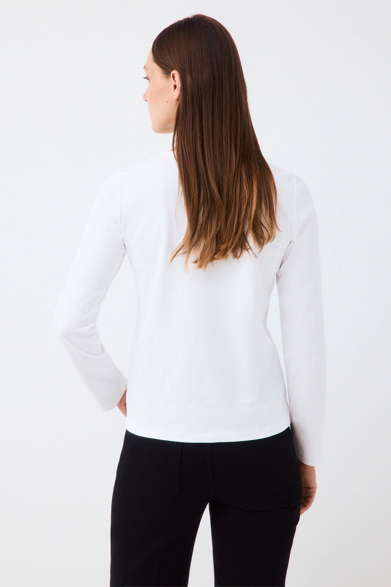 Pedro del Hierro T-shirt decote assim&eacute;trico cruzado Branco