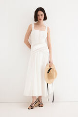 TFP by Tamara Falc&oacute; Embroidered straps dress Ecru