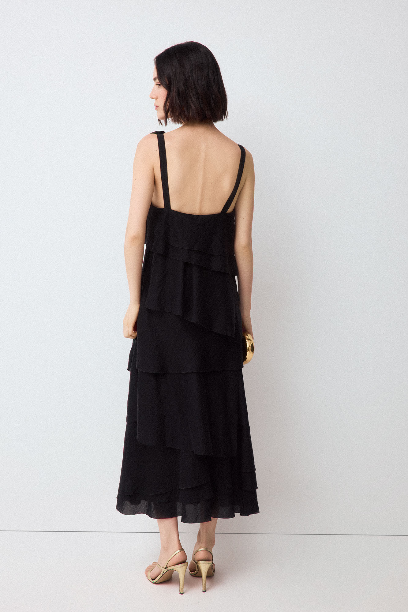 Pedro del Hierro Floral ruffles dress Black
