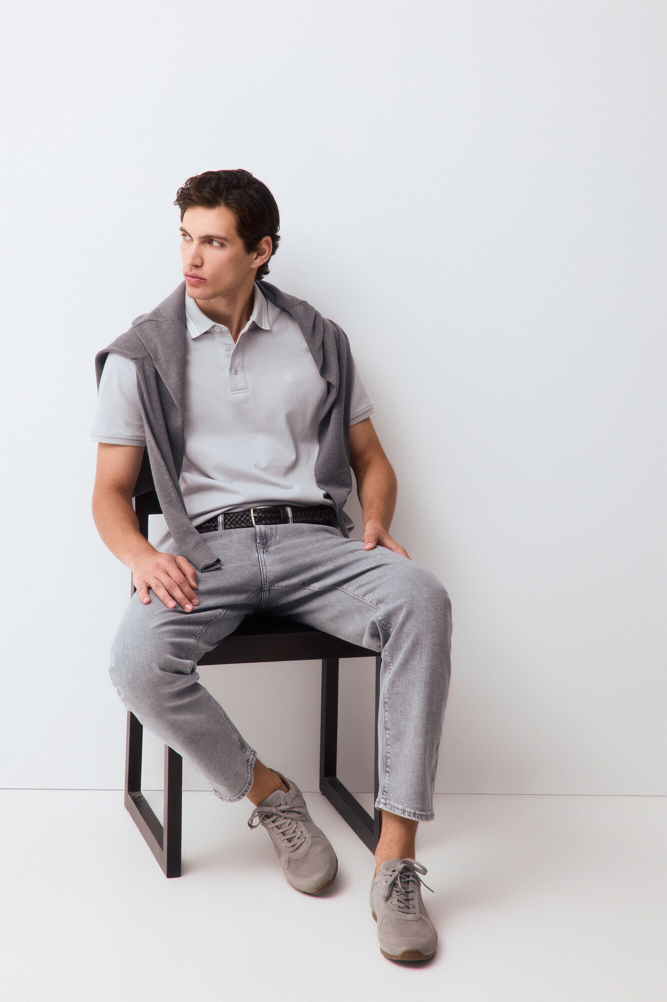 Pedro del Hierro Fancy collared polo shirt Grey