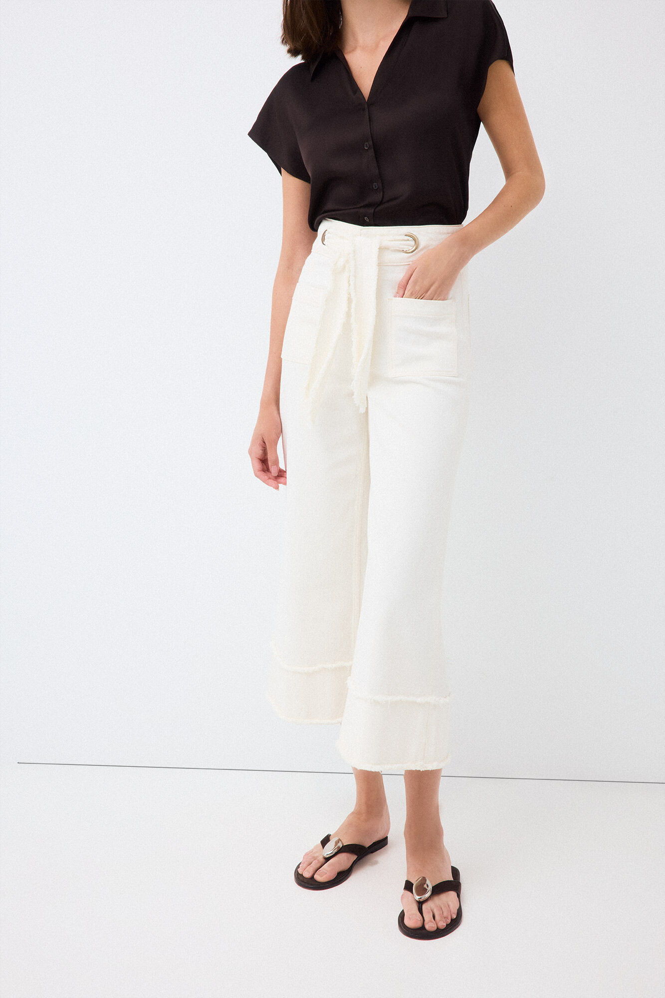 Pedro del Hierro Jeans wide flare capri
