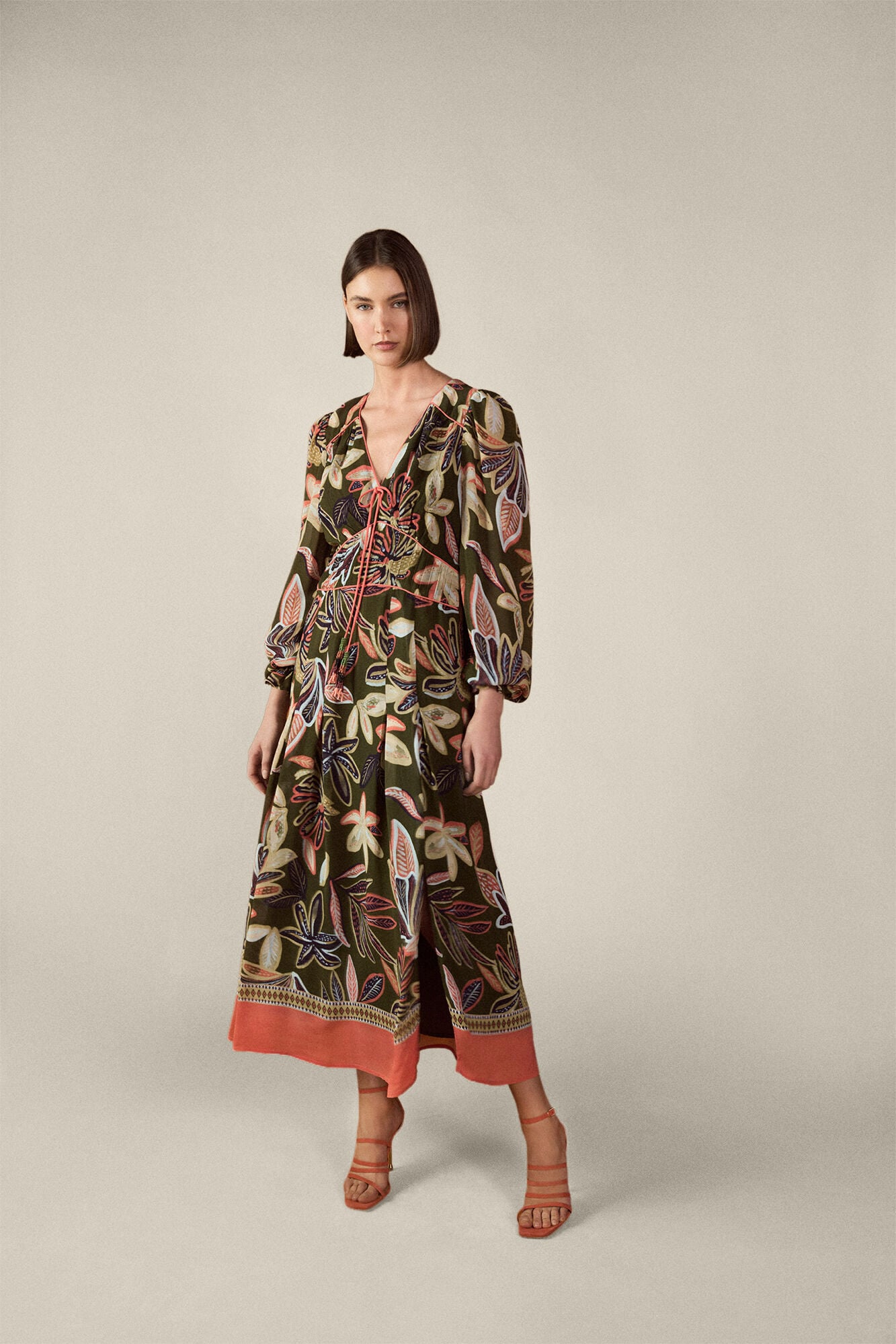 TFP by Tamara Falc&oacute; Border print dress Green