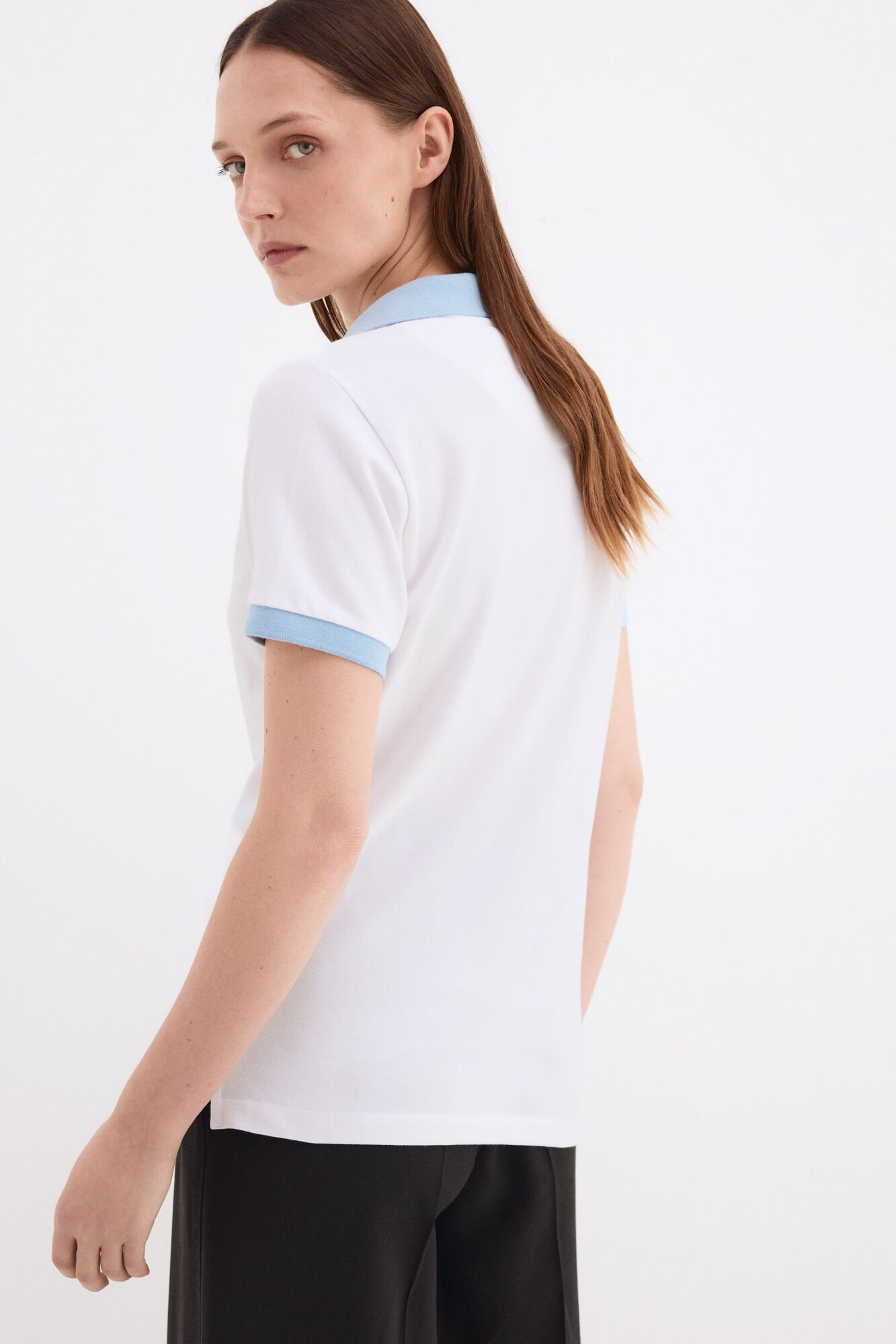 Pedro del Hierro Contrast short sleeve polo shirt White