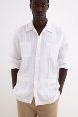 Pedro del Hierro Guayabera em linho Branco