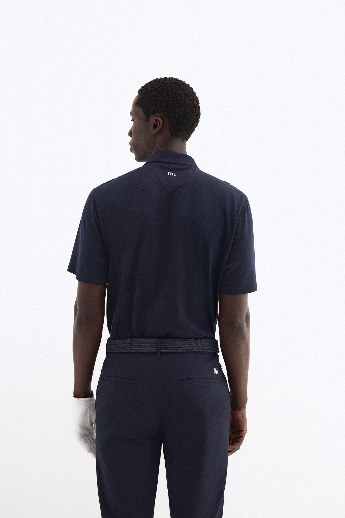 Pedro del Hierro Striped golf polo shirt Blue