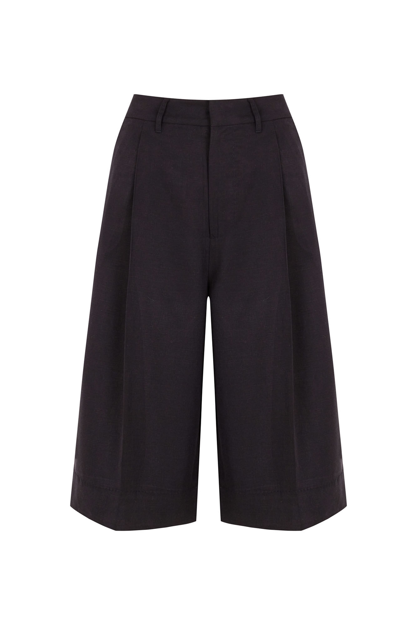 Pedro del Hierro Linen long Bermuda shorts Black