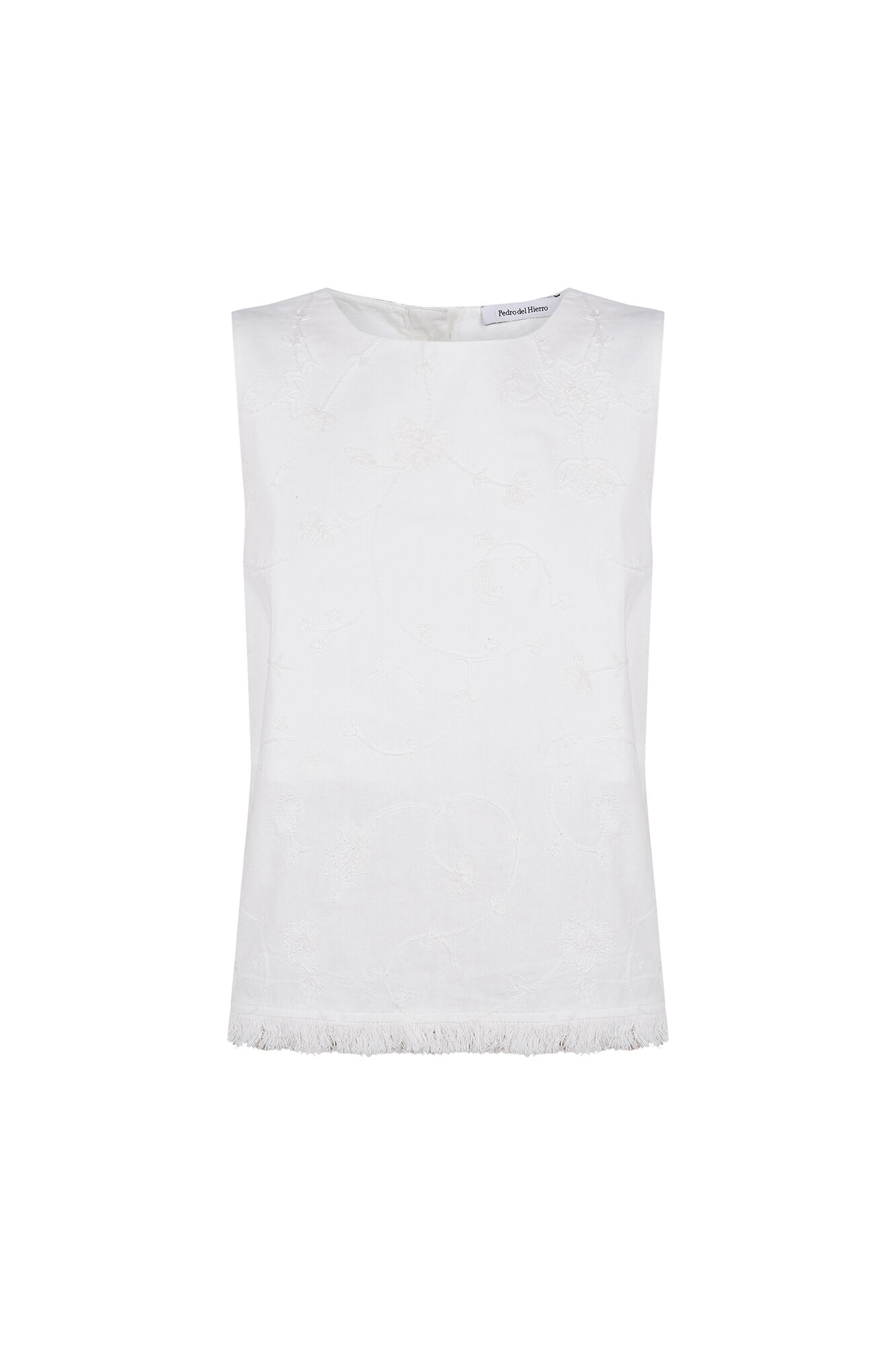 Pedro del Hierro Embroidered cotton top White