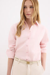 Pedro del Hierro Linen long sleeve shirt Pink