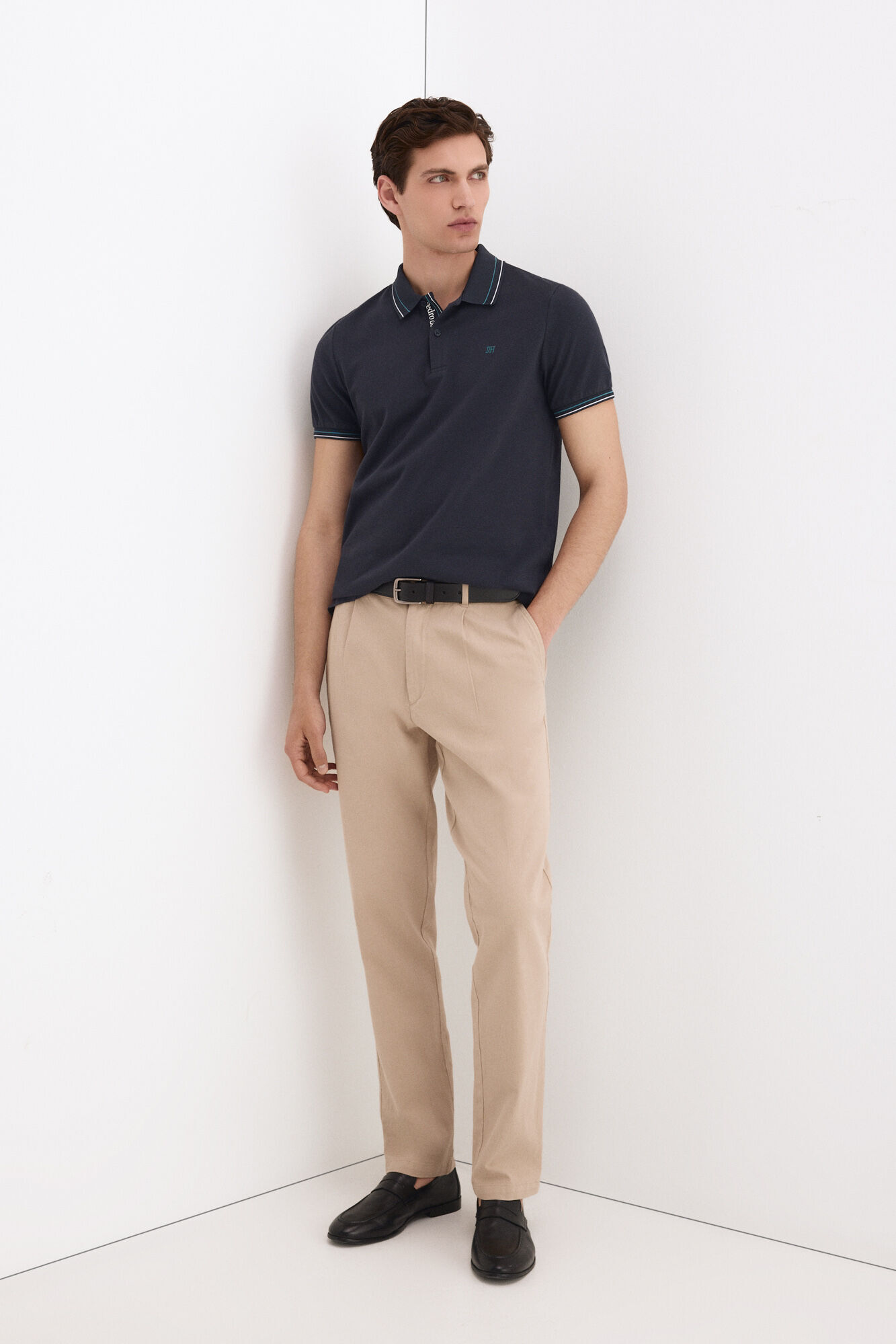 Pedro del Hierro Polo de jacquard Azul