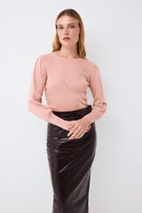 Pedro del Hierro Puffed sleeve ribbed jumper Pink
